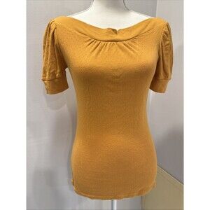 Charlotte Russe Shirt Short Sleeve Mustard Yellow NWT New Size Medium